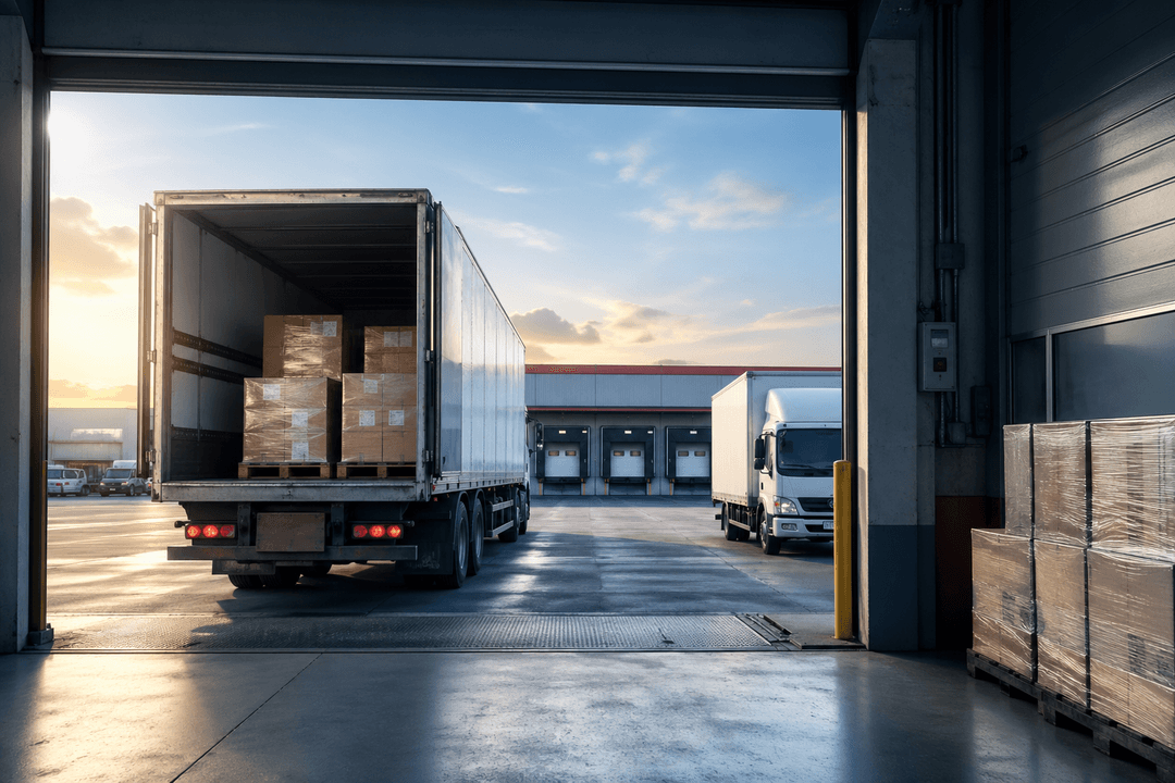 Truck at a warehouse loading dock